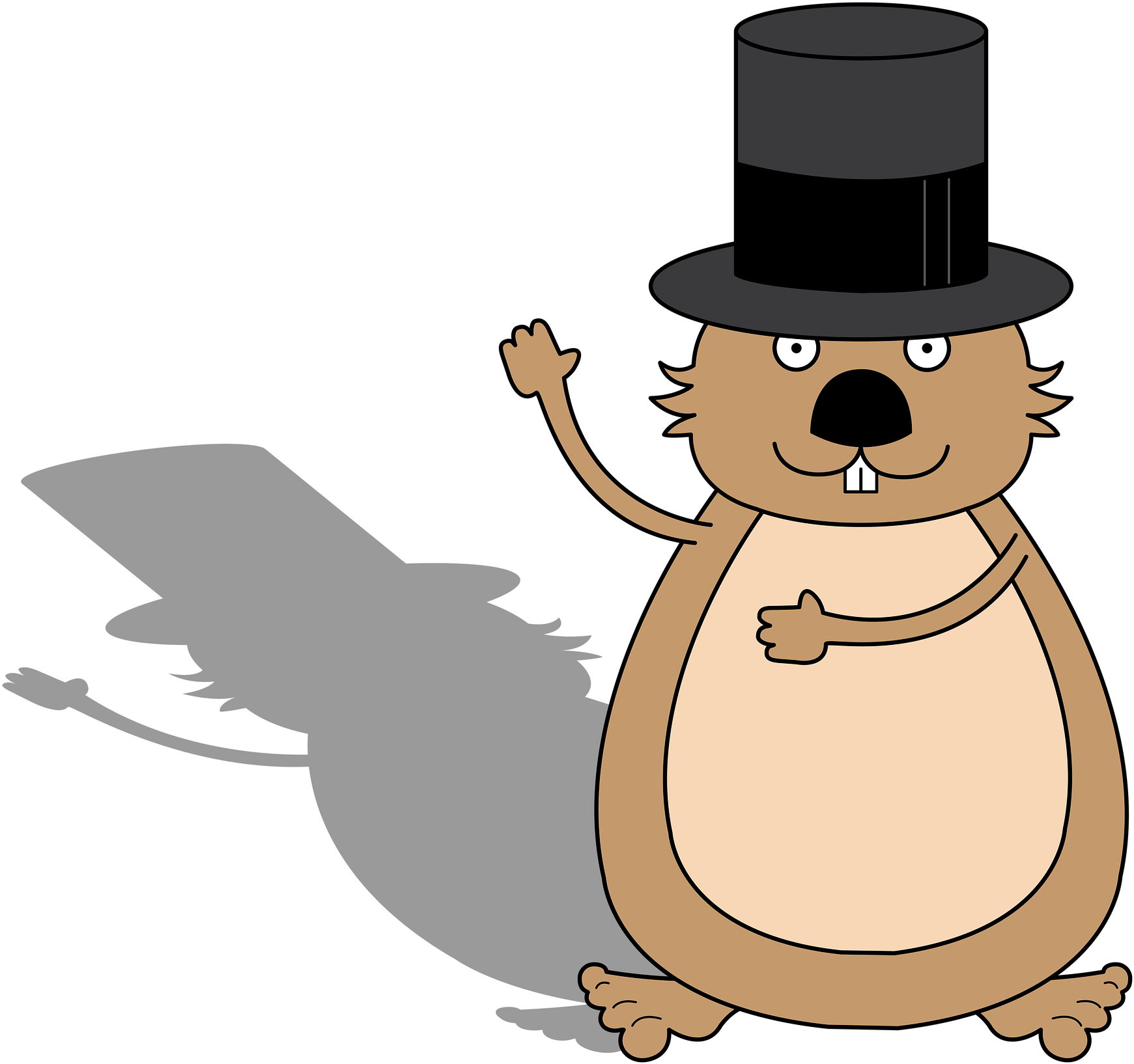 Cartoon Of A Beaver Wearing A Hat