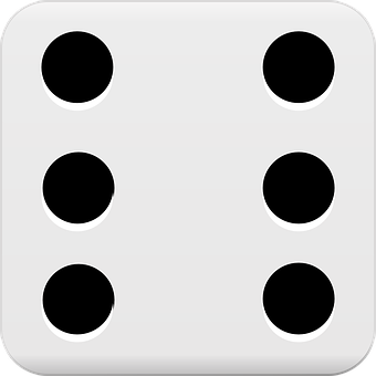 A White Dice With Black Circles