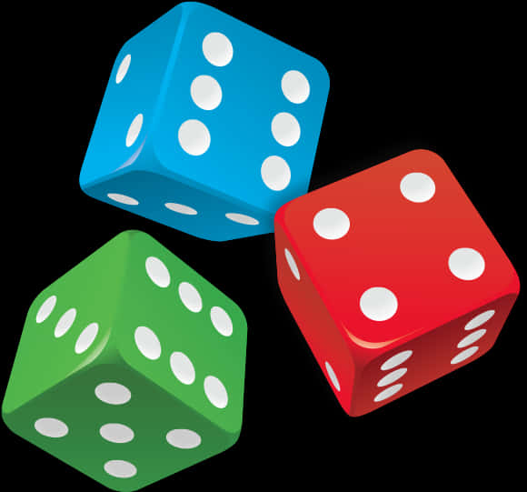 A Group Of Dice With White Dots