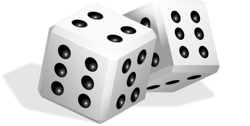 A Pair Of Dice With Black Dots