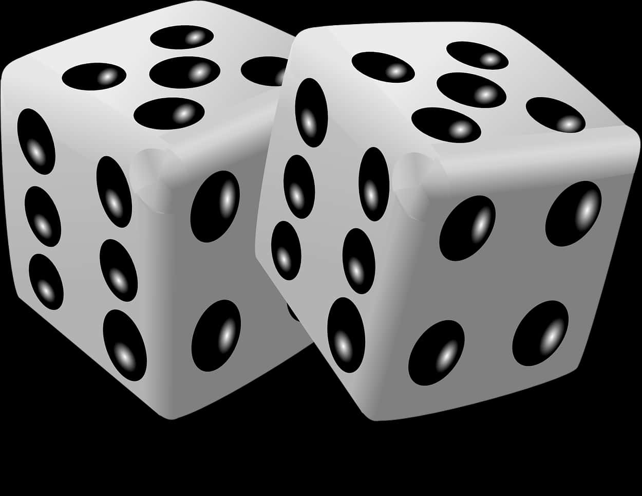 A Pair Of Dice With Black Dots