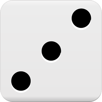 A White Dice With Black Circles
