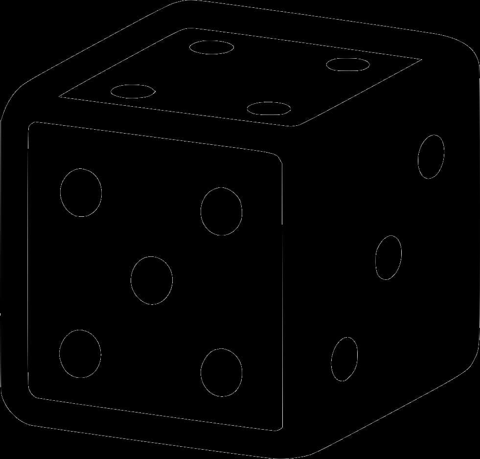 A Black Dice With Dots