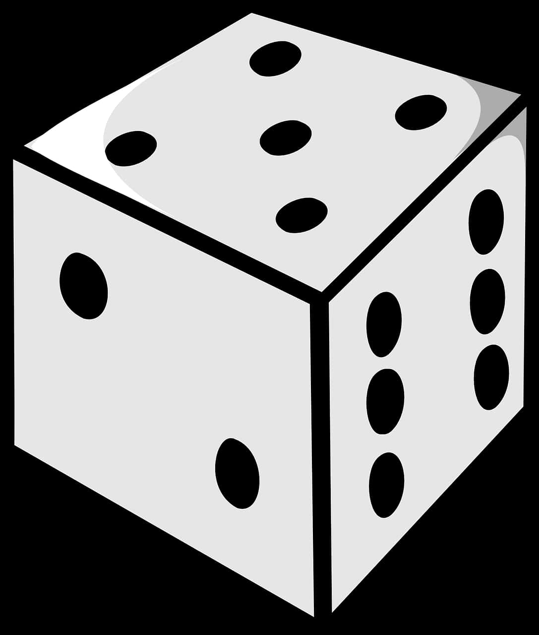 A White Dice With Black Dots