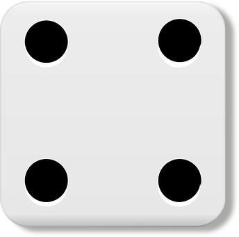 A White Dice With Black Dots