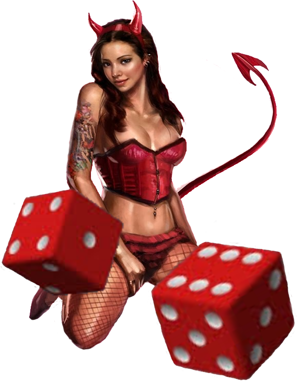 Dice-red Devil Pinup Girl - Sexy Devils Girls, Hd Png Download