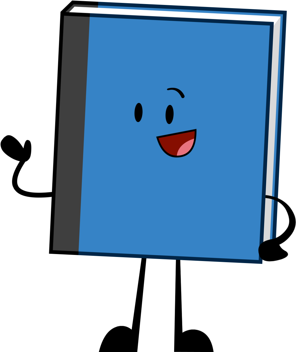 A Cartoon Of A Blue Book