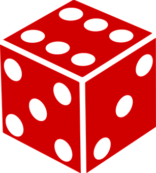 A Red Dice With Black Dots