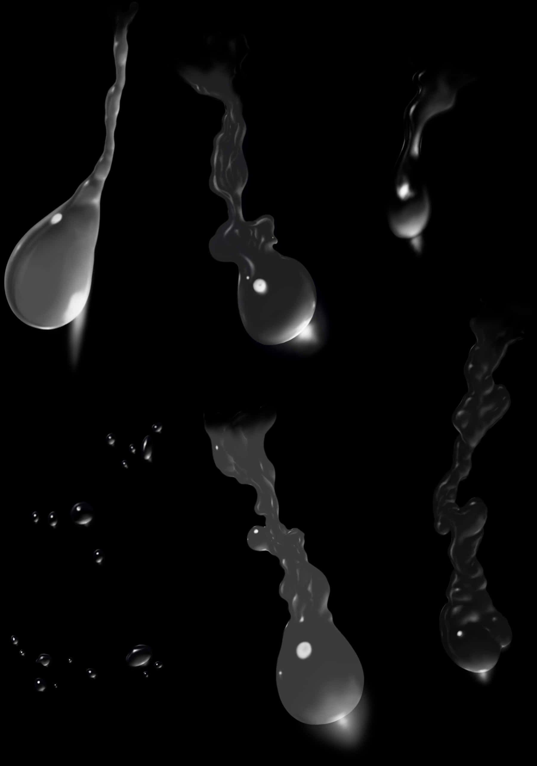 A Group Of Water Droplets