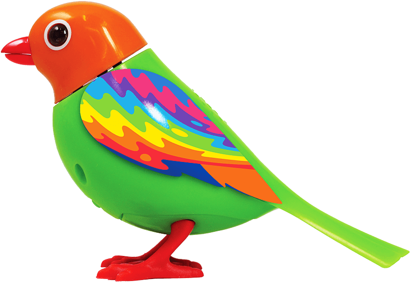 A Green And Orange Toy Bird
