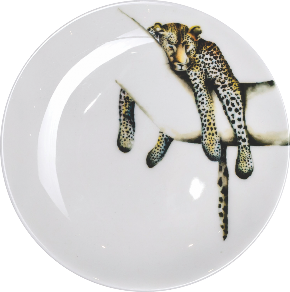 A Plate With A Leopard On It