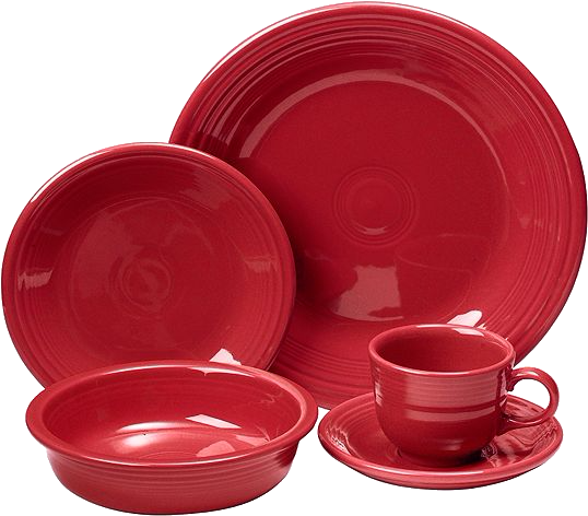 A Red Dinnerware Set