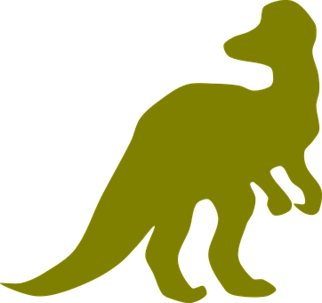 A Yellow Dinosaur Silhouette On A Black Background