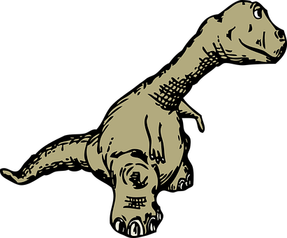 A Cartoon Dinosaur On A Black Background