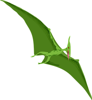 A Green Dinosaur With A Long Beak