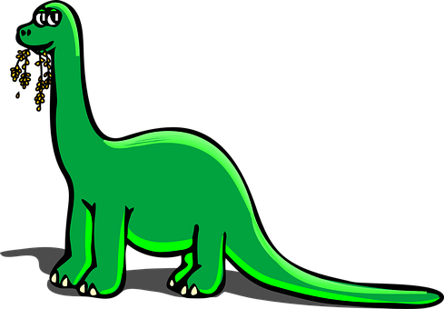 A Green Dinosaur With Long Tail