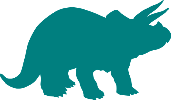 A Blue Silhouette Of A Triceratops