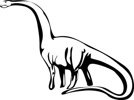 A White Dinosaur With Long Neck And Tail