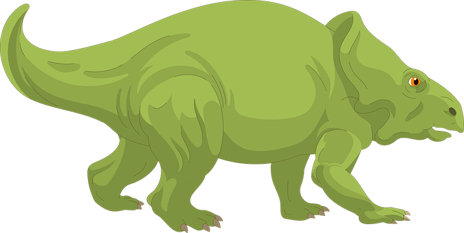 A Cartoon Of A Green Dinosaur