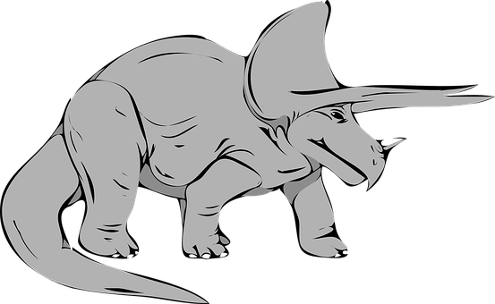 A Grey Dinosaur With Horns