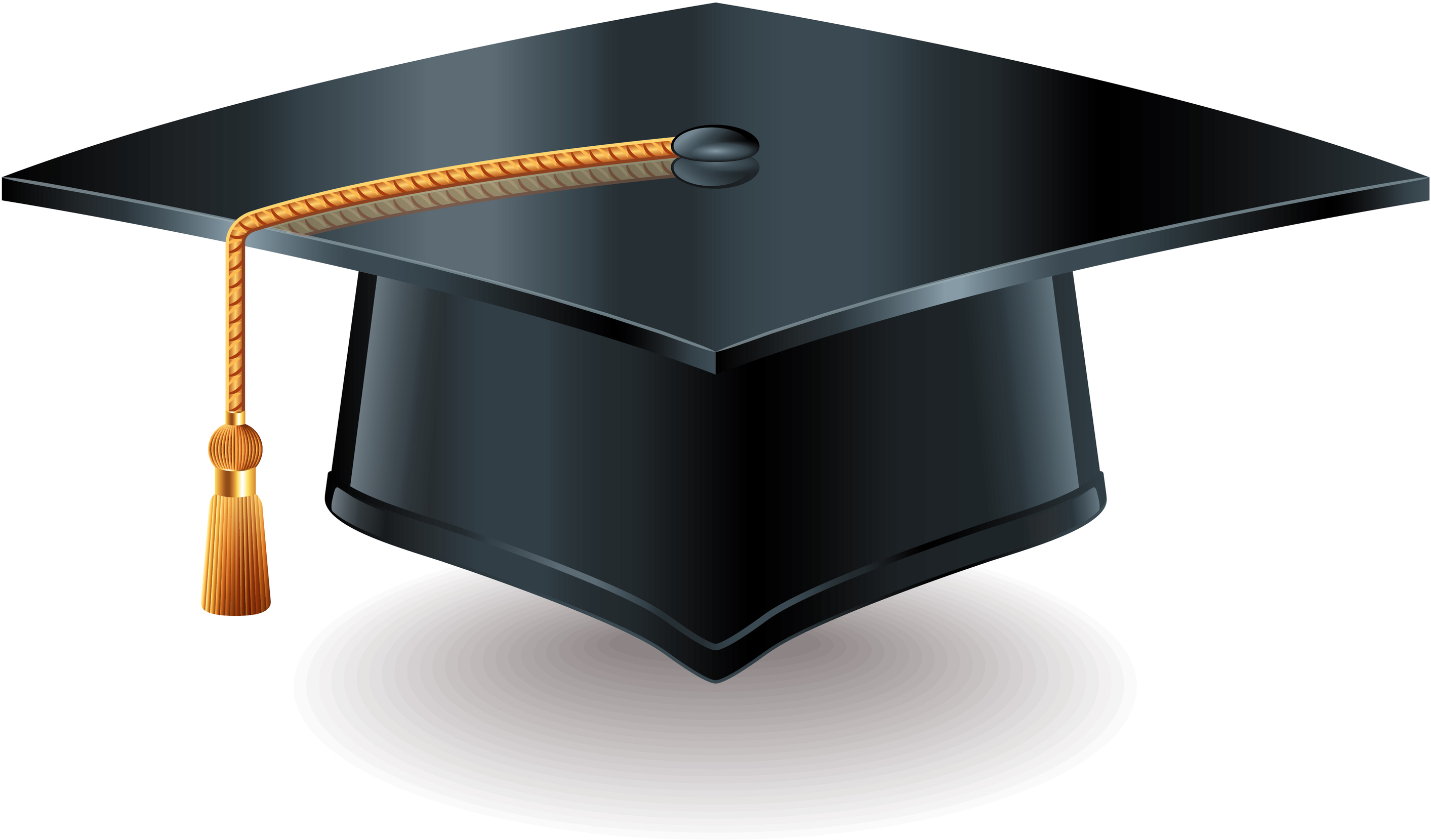 A Black Graduation Cap With A Gold Tassel