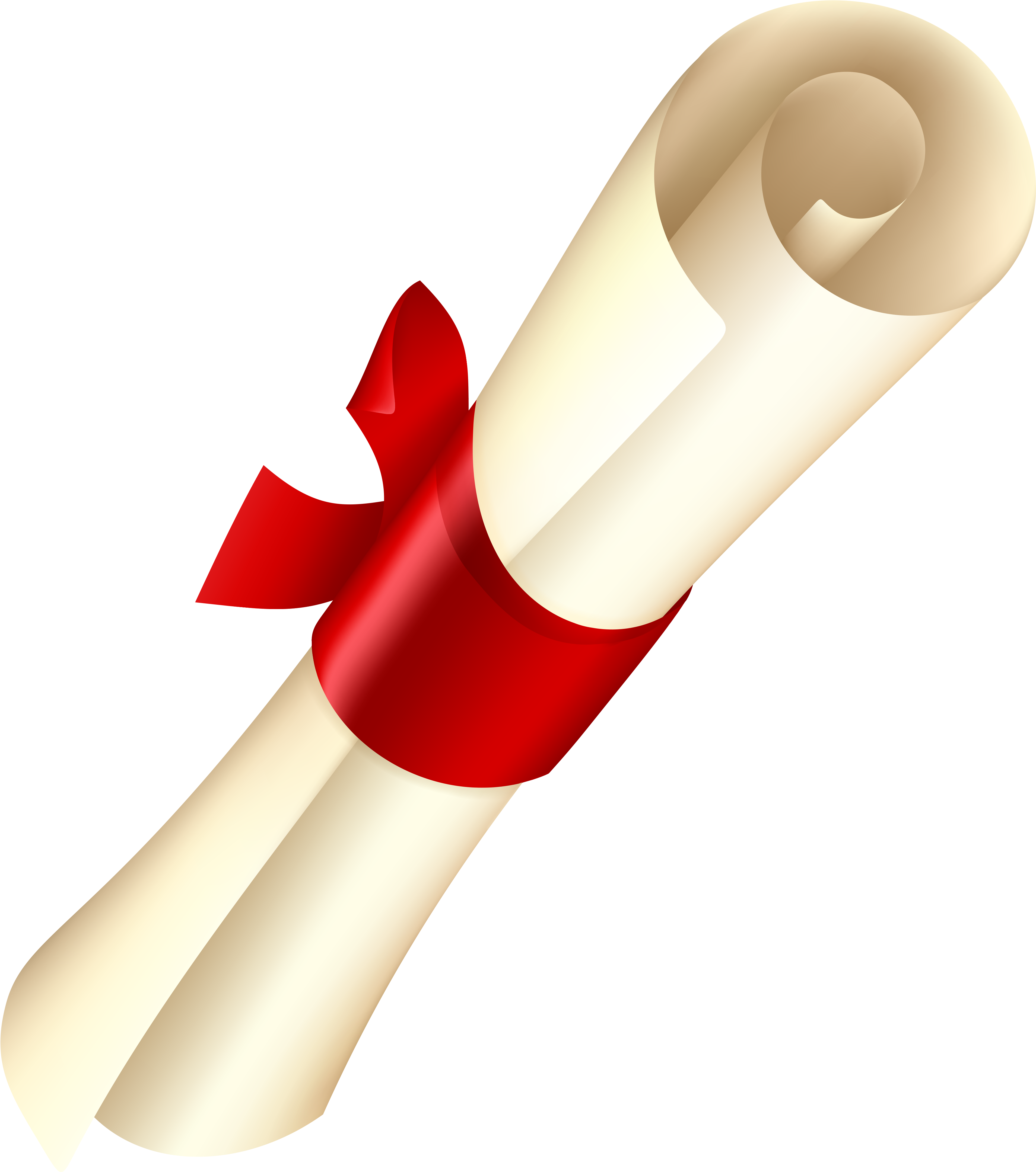 A Rolled Up Paper With A Red Ribbon