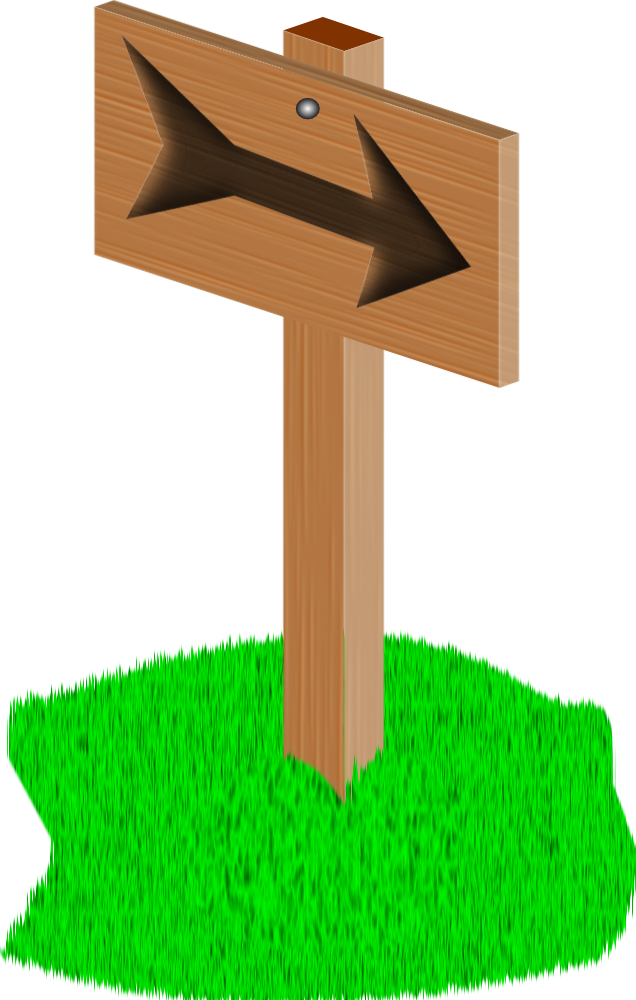 A Wooden Sign With An Arrow Cut Out
