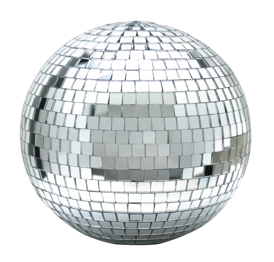 A Silver Disco Ball With Black Background