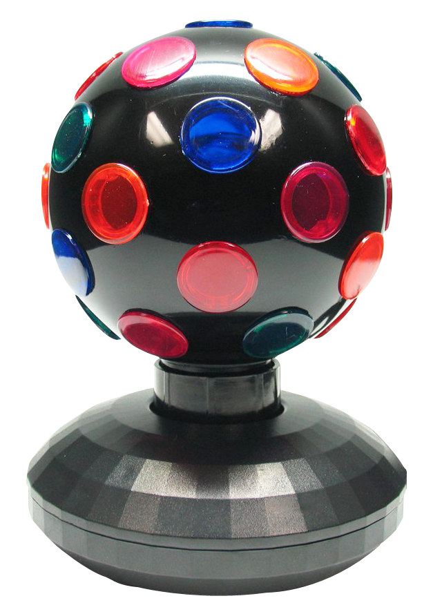 A Black Round Object With Multicolored Circles On It