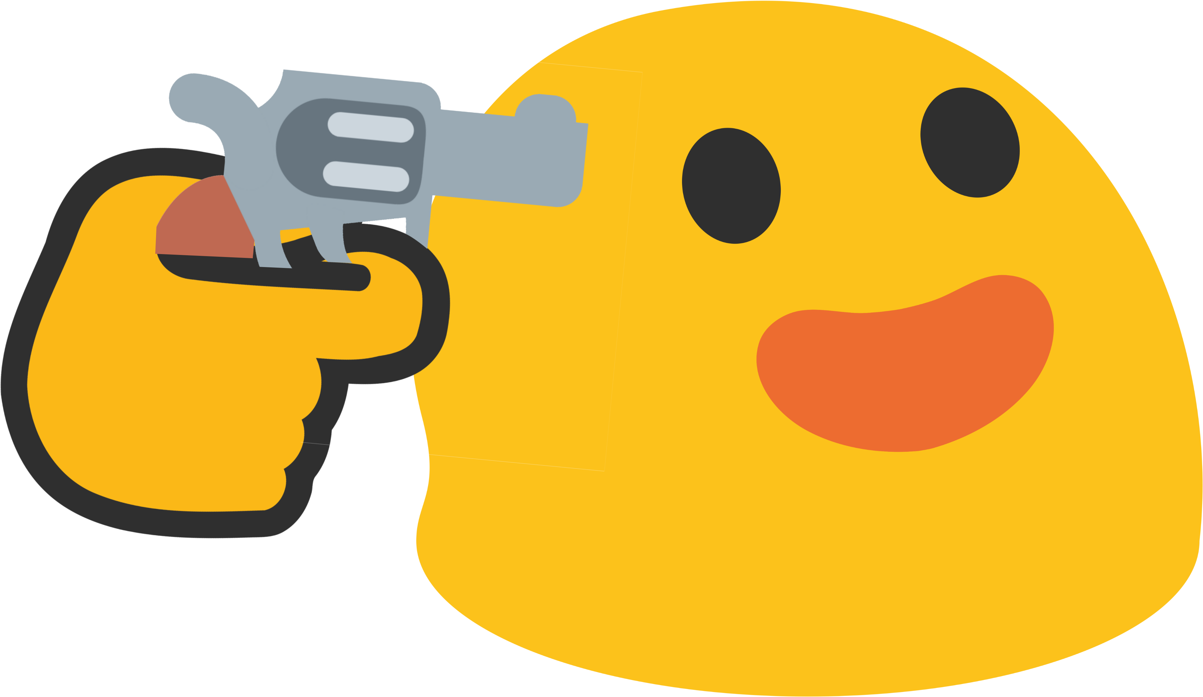 A Cartoon Of A Yellow Head Holding A Gun