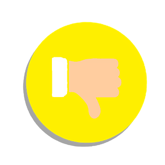 A Yellow Circle With A Thumb Down Symbol