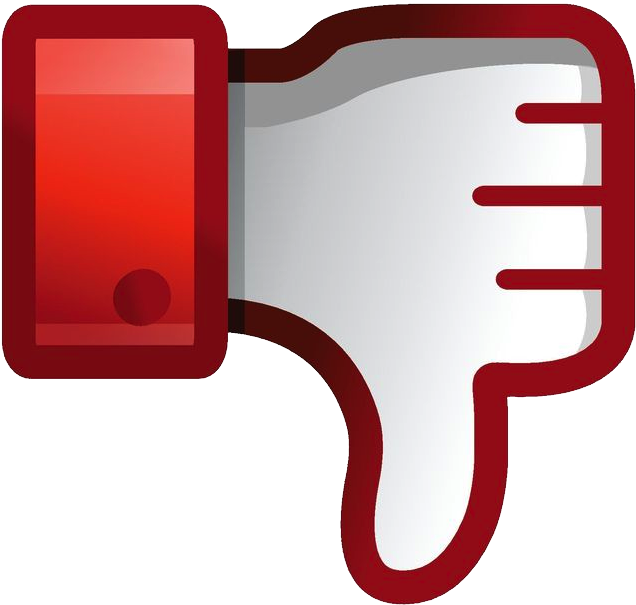 A Thumb Down Symbol With A Red And White Thumb Down