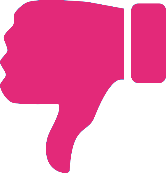 A Pink Thumb Down Symbol