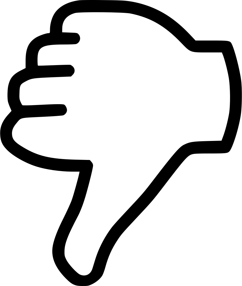 A Black Outline Of A Thumb Down