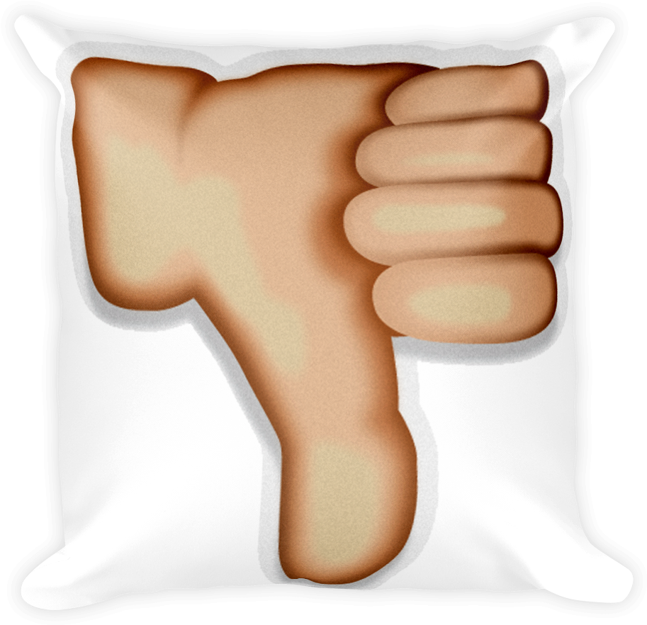 A Pillow With A Thumb Down