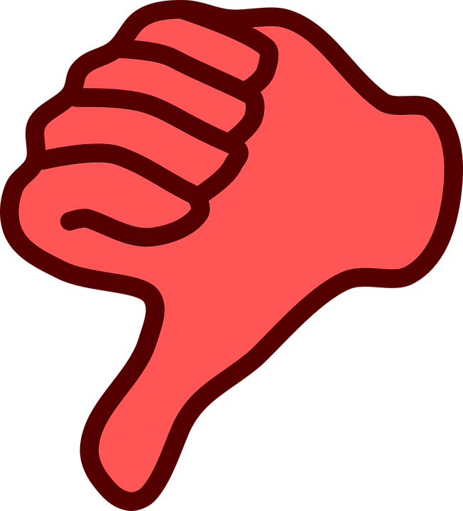 A Red Hand With Thumb Down