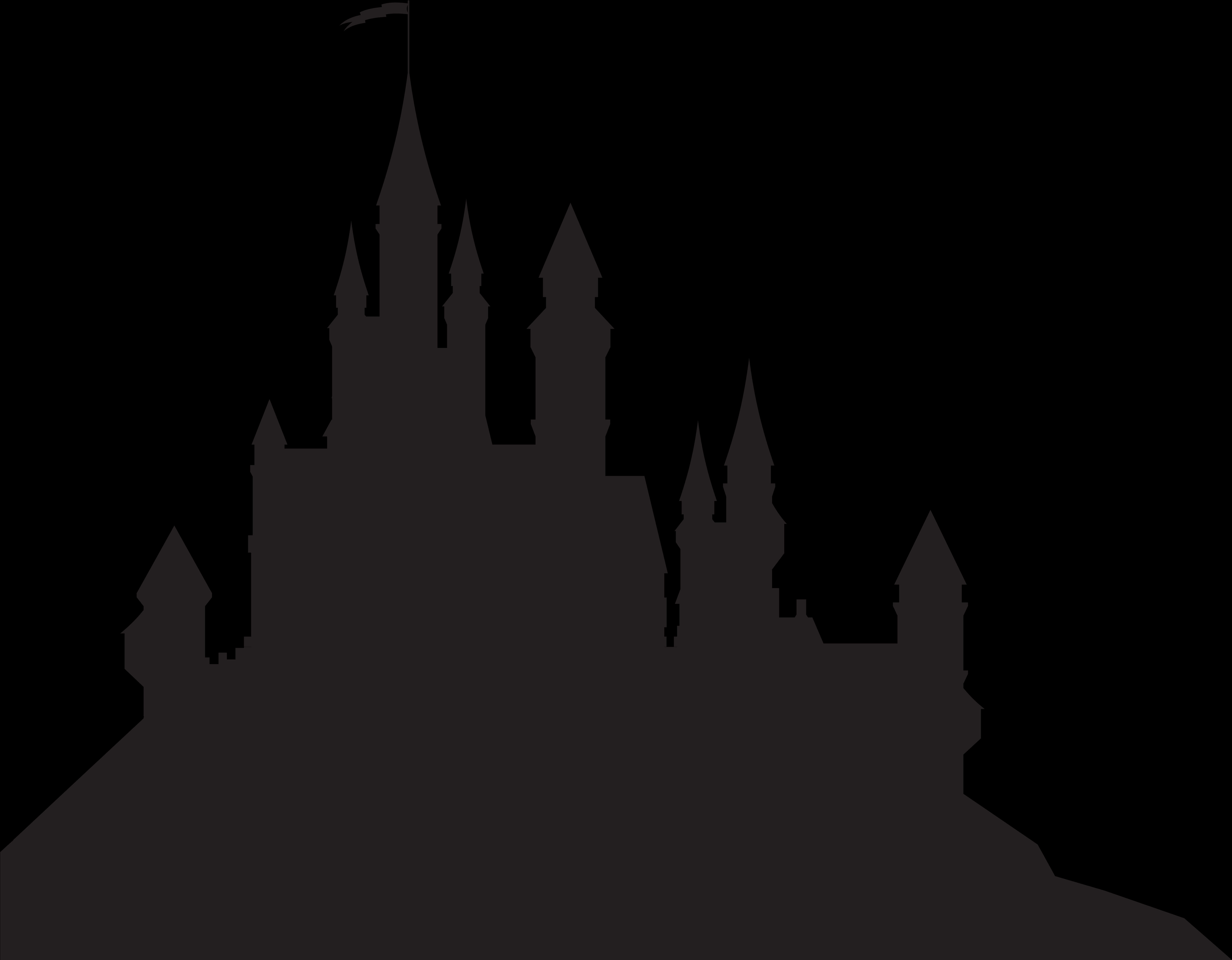 A Silhouette Of A Castle