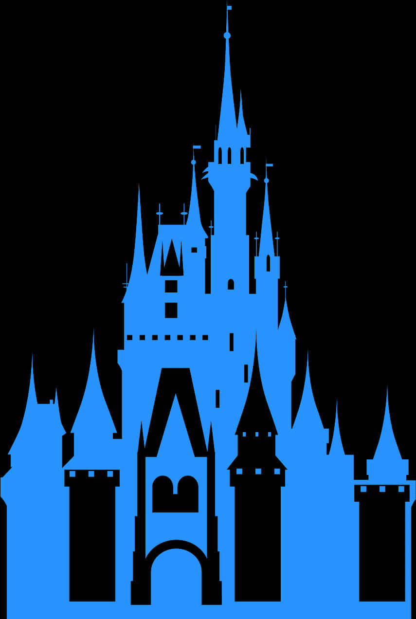 A Blue Castle With Towers