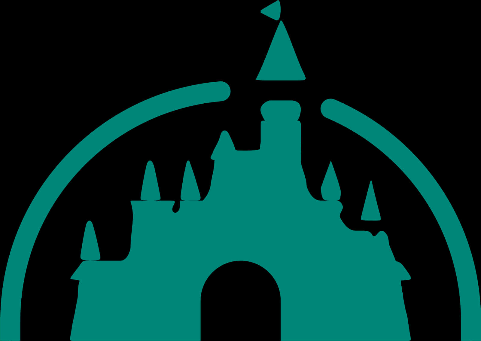 Green Disney Castle Silhouette