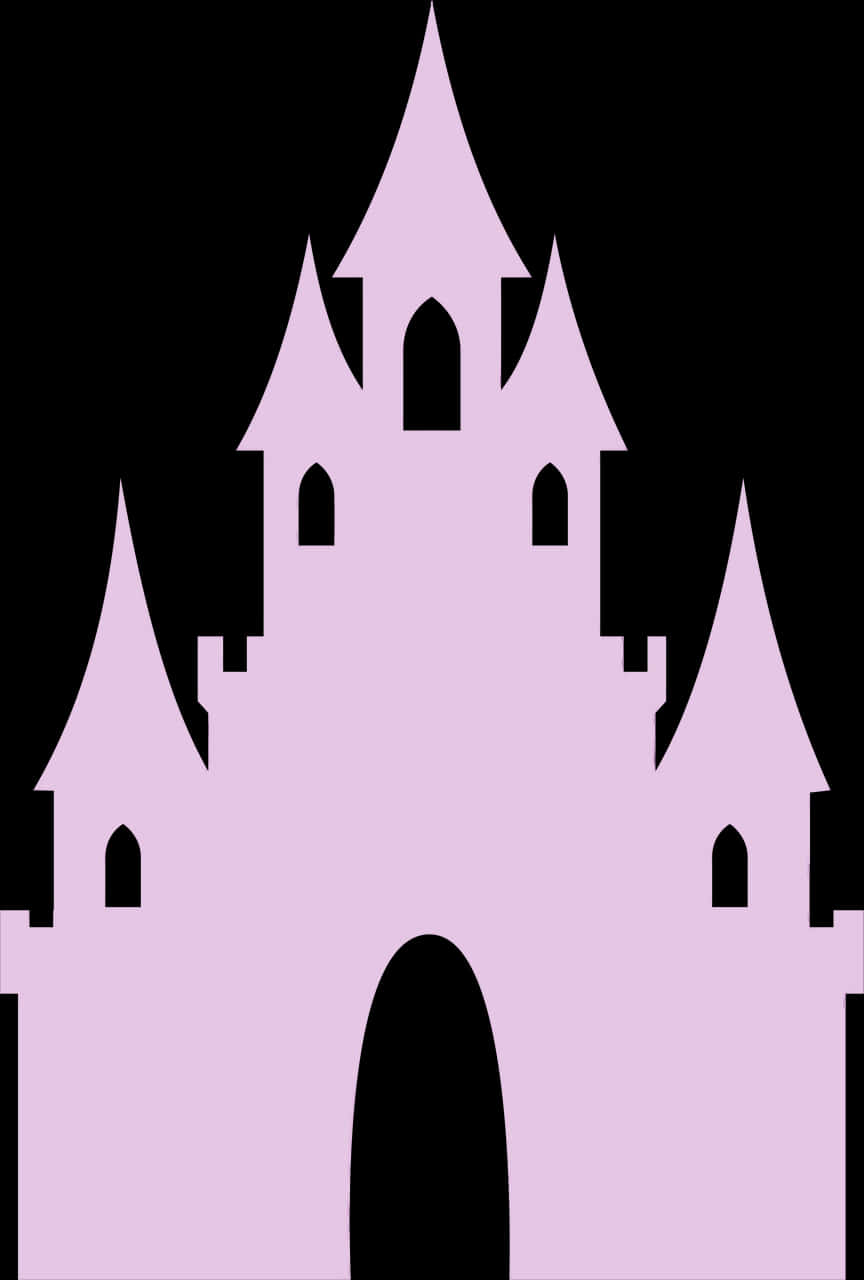 Pink Disney Castle Silhouette