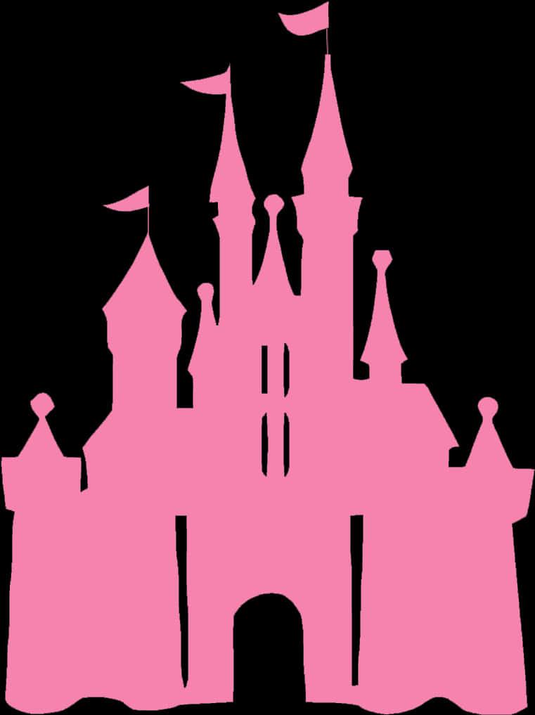 A Pink Castle With A Moon