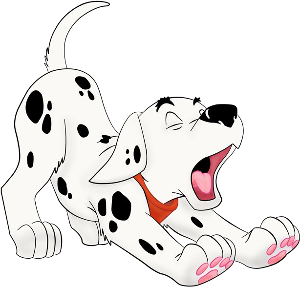 A Cartoon Of A Dog Yawning