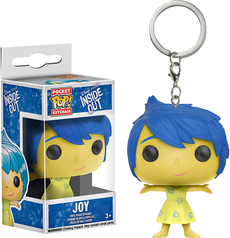 A Key Chain With A Blue Hair Doll In A Box
