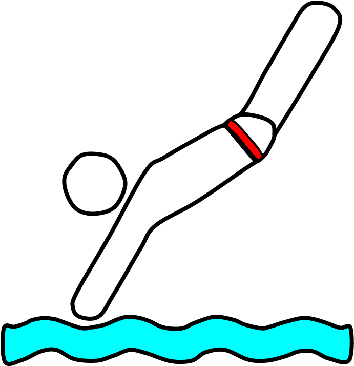A Cartoon Of A Fishing Hat Jumping Into A Blue Water