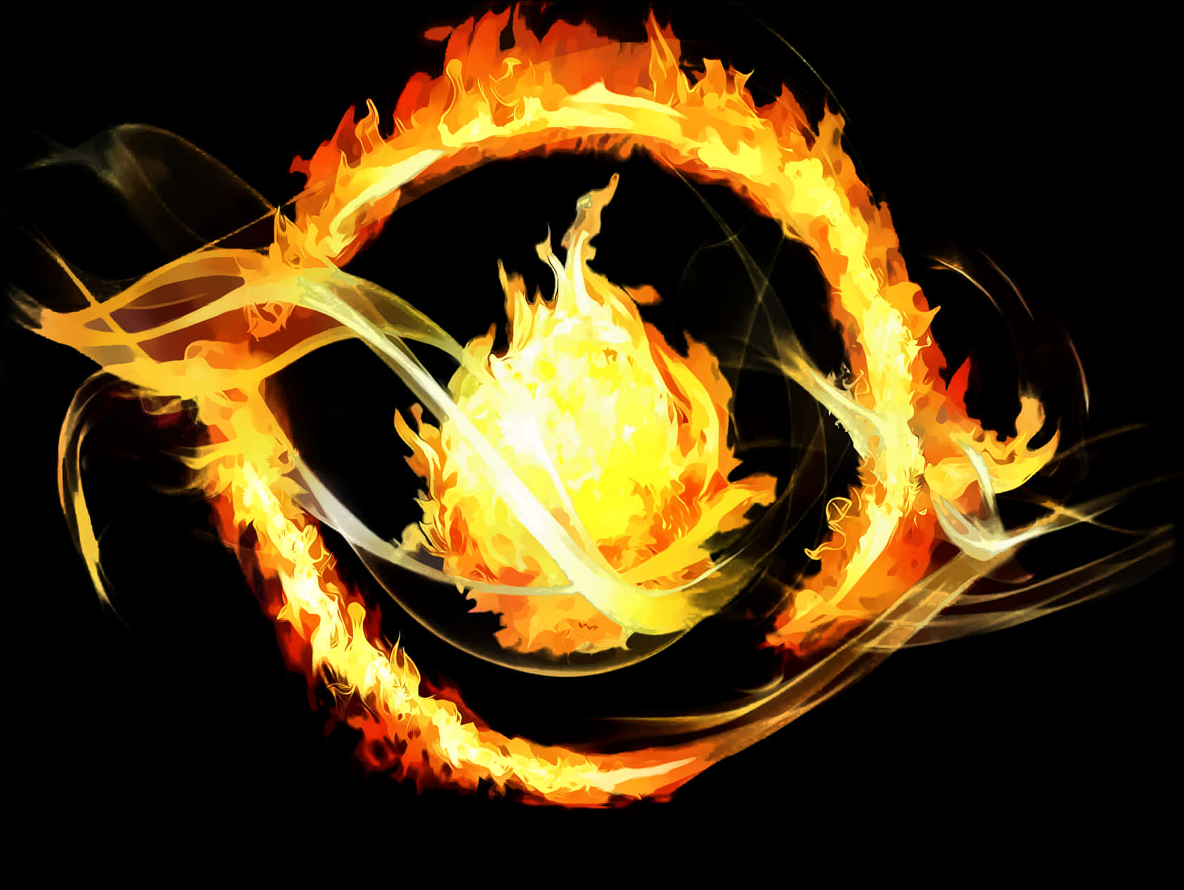 A Fire Swirls In A Circle