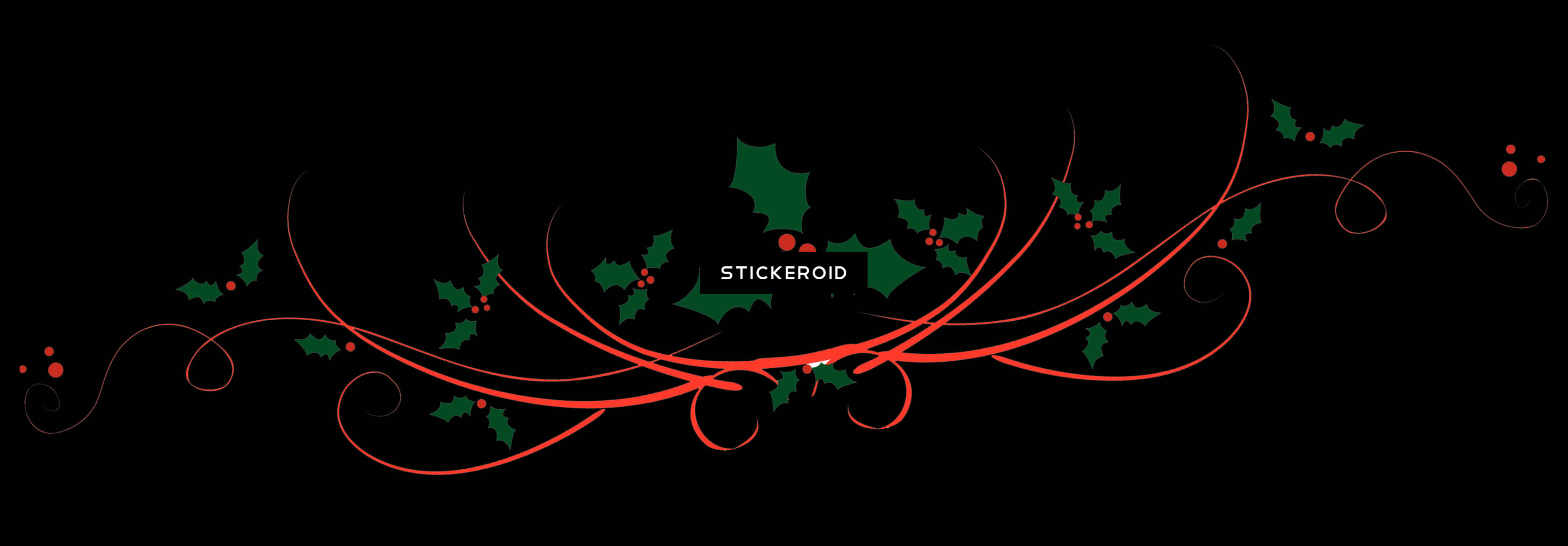 A Red And Green Design On A Black Background