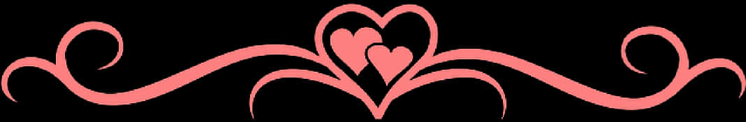 A Pink Heart With Black Background