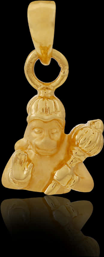 A Gold Statue Of A Monkey Holding A Flower
