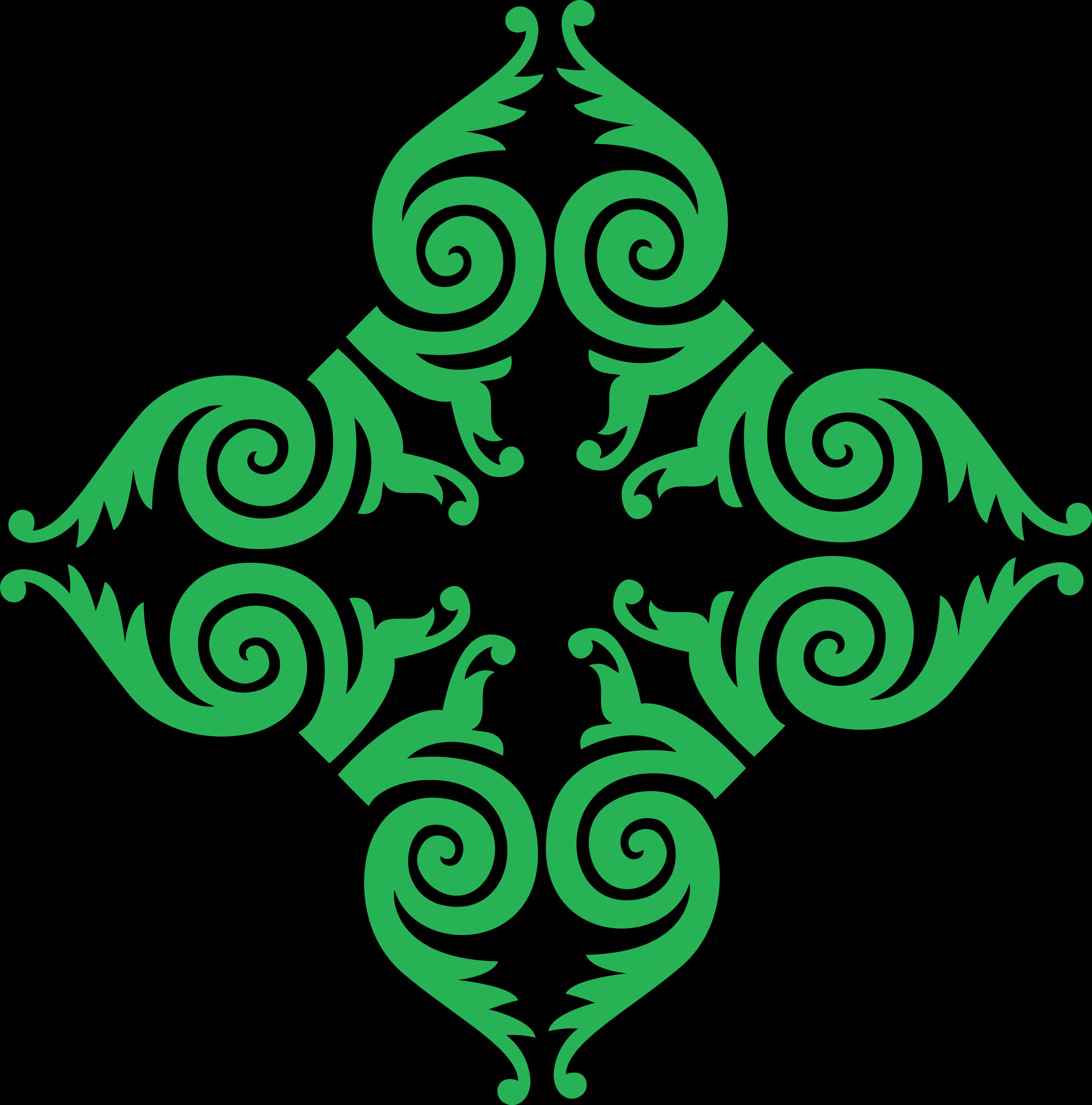 A Green Design On A Black Background