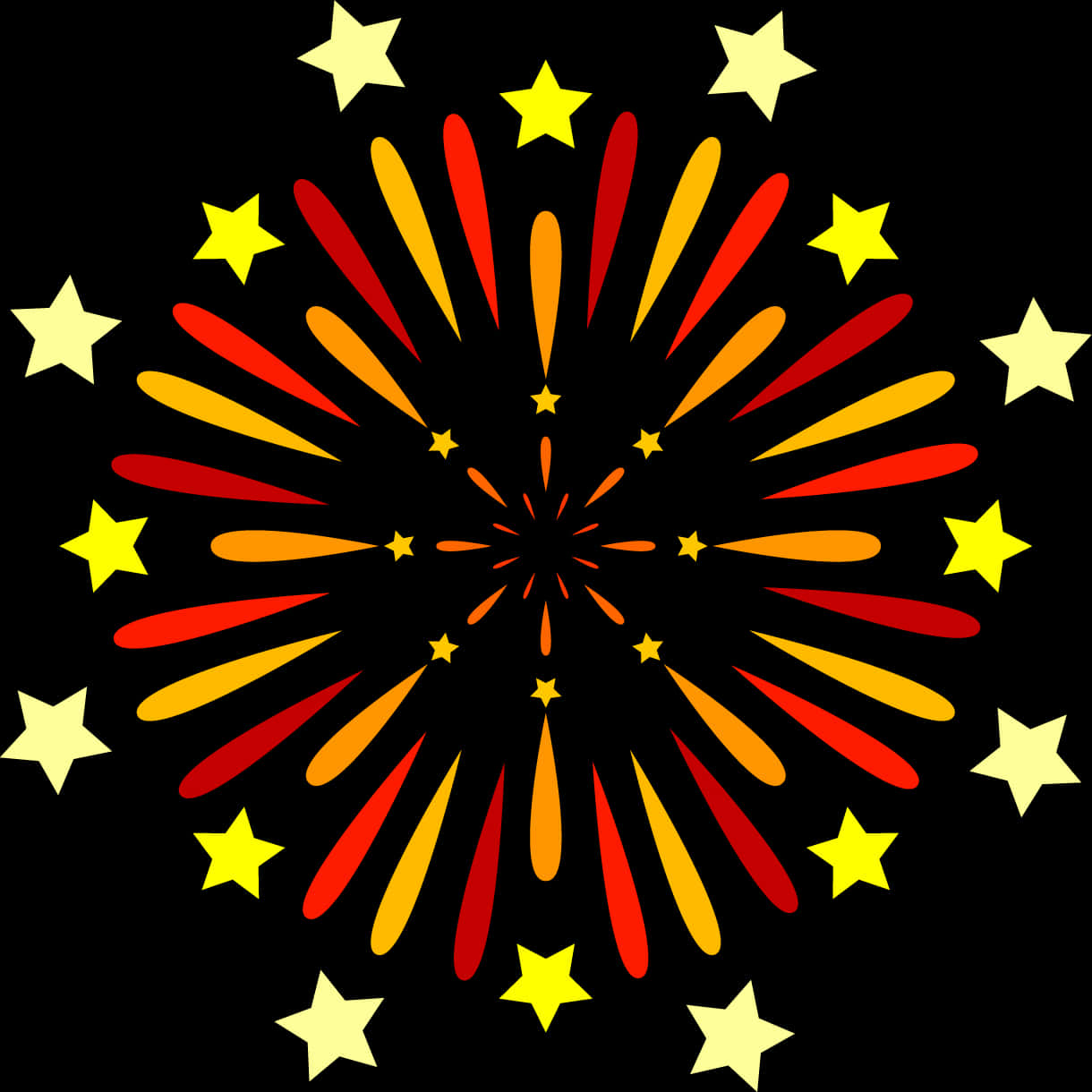 A Firework In The Shape Of A Circle With Stars